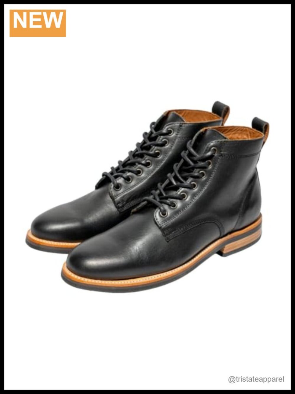 Men's Goodyear Welt Lace-Up Full Grain Leather Boots Round Toe Resoleable